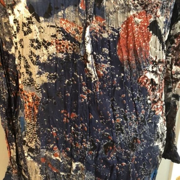 Kaktus Navy Abstract Long-Sleeve Sheath Dress XLarge - Picture 3 of 7